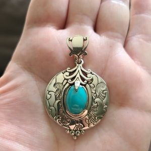 NEW Sterling Silver & Turquoise Enhancer Pendant
